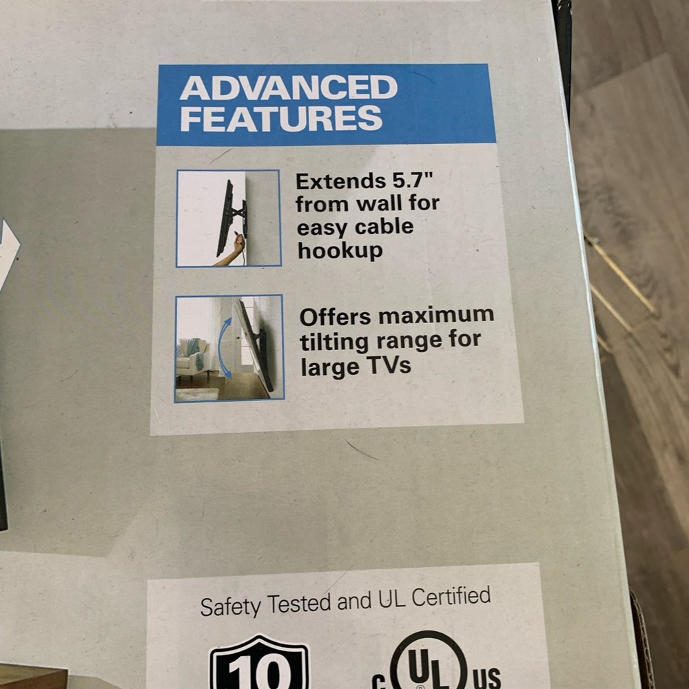 Sanus advanced tilt premium tv wall mount fits 42”-90”. Hold up to 150lbs